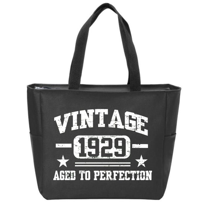 1929 Vintage Aged To Perfection Birthday Gift Zip Tote Bag