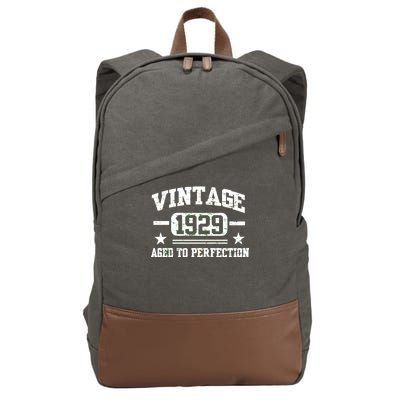 1929 Vintage Aged To Perfection Birthday Gift Cotton Canvas Backpack