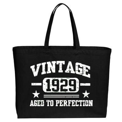 1929 Vintage Aged To Perfection Birthday Gift Cotton Canvas Jumbo Tote