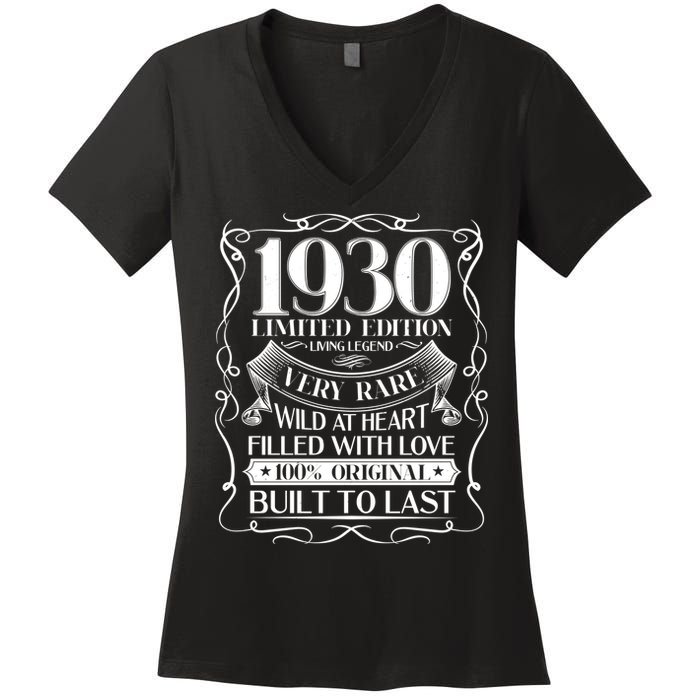 1930 Rare Limited Edition Legend 90th Birthday Women's V-Neck T-Shirt