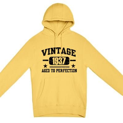 1937 Vintage Aged To Perfection Birthday Gift Premium Pullover Hoodie