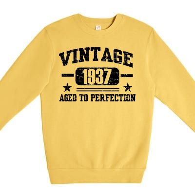 1937 Vintage Aged To Perfection Birthday Gift Premium Crewneck Sweatshirt