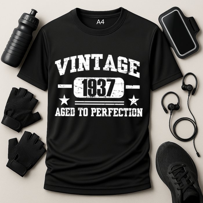 1937 Vintage Aged To Perfection Birthday Gift Performance Shirt