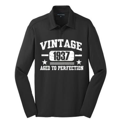 1937 Vintage Aged To Perfection Birthday Gift Silk Touch Performance Long Sleeve Polo