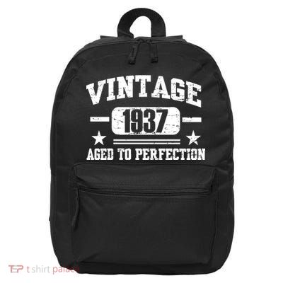 1937 Vintage Aged To Perfection Birthday Gift 16 in Basic Backpack