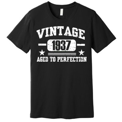 1937 Vintage Aged To Perfection Birthday Gift Premium T-Shirt