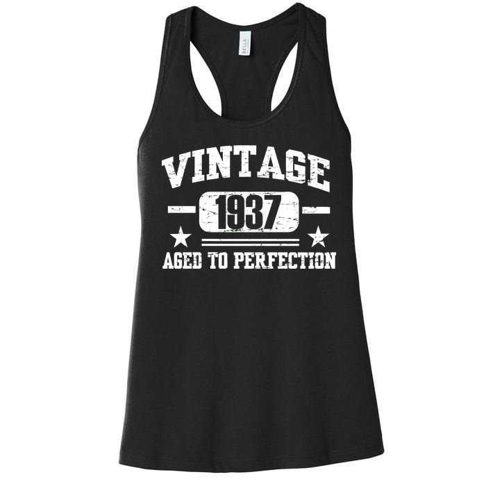 1937 Vintage Aged To Perfection Birthday Gift Women's Racerback Tank