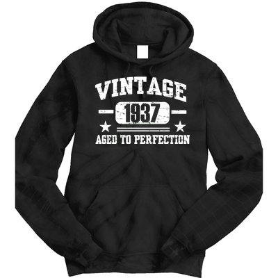 1937 Vintage Aged To Perfection Birthday Gift Tie Dye Hoodie