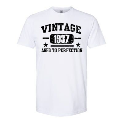 1937 Vintage Aged To Perfection Birthday Gift Softstyle CVC T-Shirt