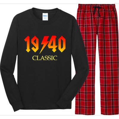 1940 Classic Rock 80th Birthday Long Sleeve Pajama Set