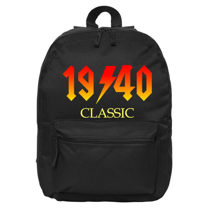 1940 Classic Rock 80th Birthday 16 in Basic Backpack