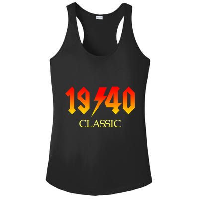 1940 Classic Rock 80th Birthday Ladies PosiCharge Competitor Racerback Tank