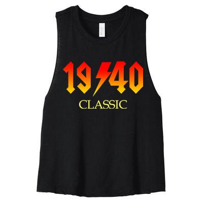 1940 Classic Rock 80th Birthday Women's Racerback Cropped Tank