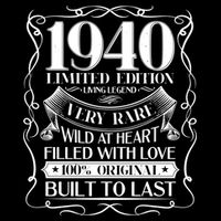 1940 Rare Limited Edition Legend 80th Birthday Flat Bill Trucker Hat