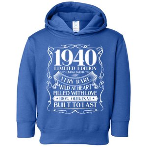 1940 Rare Limited Edition Legend 80th Birthday Toddler Hoodie