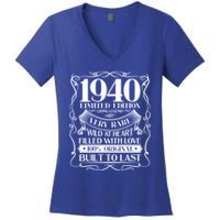 1940 Rare Limited Edition Legend 80th Birthday Women's V-Neck T-Shirt