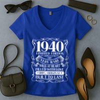 1940 Rare Limited Edition Legend 80th Birthday Women's V-Neck T-Shirt