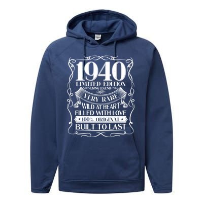 1940 Rare Limited Edition Legend 80th Birthday Performance Fleece Hoodie