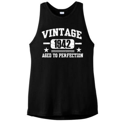 1942 Vintage Aged To Perfection Birthday Gift Ladies PosiCharge Tri-Blend Wicking Tank