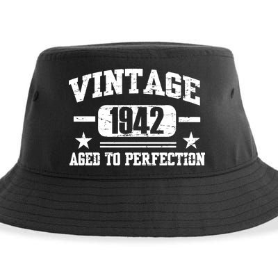 1942 Vintage Aged To Perfection Birthday Gift Sustainable Bucket Hat