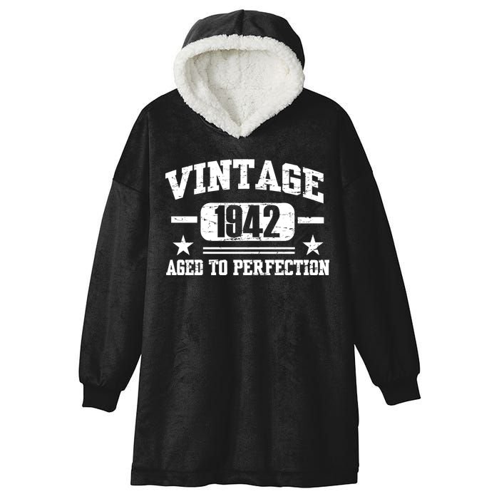 1942 Vintage Aged To Perfection Birthday Gift Hooded Wearable Blanket