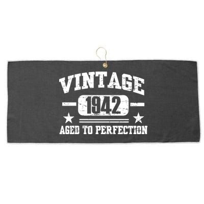 1942 Vintage Aged To Perfection Birthday Gift Large Microfiber Waffle Golf Towel