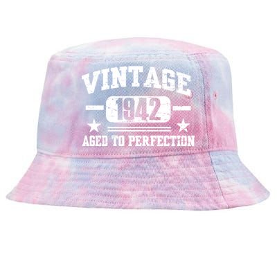 1942 Vintage Aged To Perfection Birthday Gift Tie-Dyed Bucket Hat