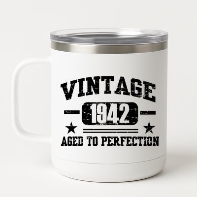 1942 Vintage Aged To Perfection Birthday Gift 12 oz Stainless Steel Tumbler Cup