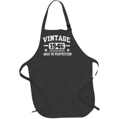 1946 Vintage Aged To Perfection Birthday Gift Full-Length Apron With Pockets