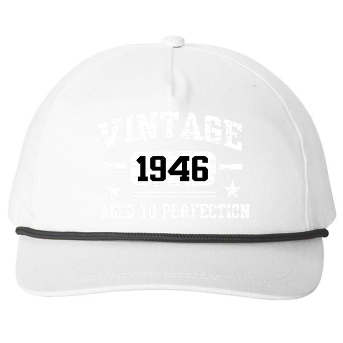 1946 Vintage Aged To Perfection Birthday Gift Snapback Five-Panel Rope Hat