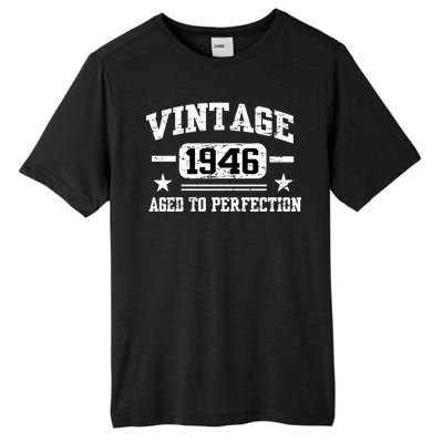 1946 Vintage Aged To Perfection Birthday Gift Tall Fusion ChromaSoft Performance T-Shirt