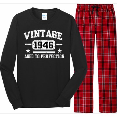 1946 Vintage Aged To Perfection Birthday Gift Long Sleeve Pajama Set