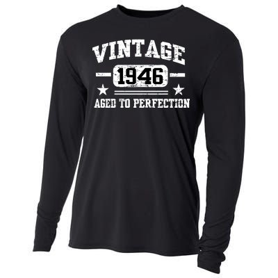 1946 Vintage Aged To Perfection Birthday Gift Cooling Performance Long Sleeve Crew