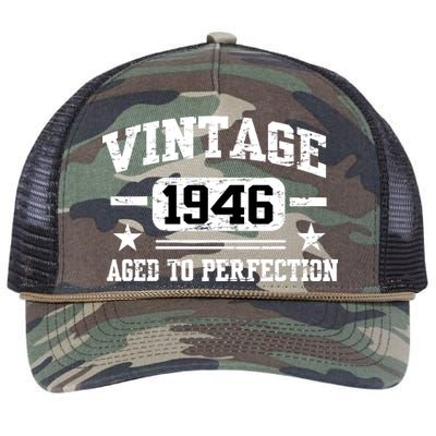 1946 Vintage Aged To Perfection Birthday Gift Retro Rope Trucker Hat Cap