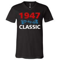 1947 Classic Birthday Gift V-Neck T-Shirt