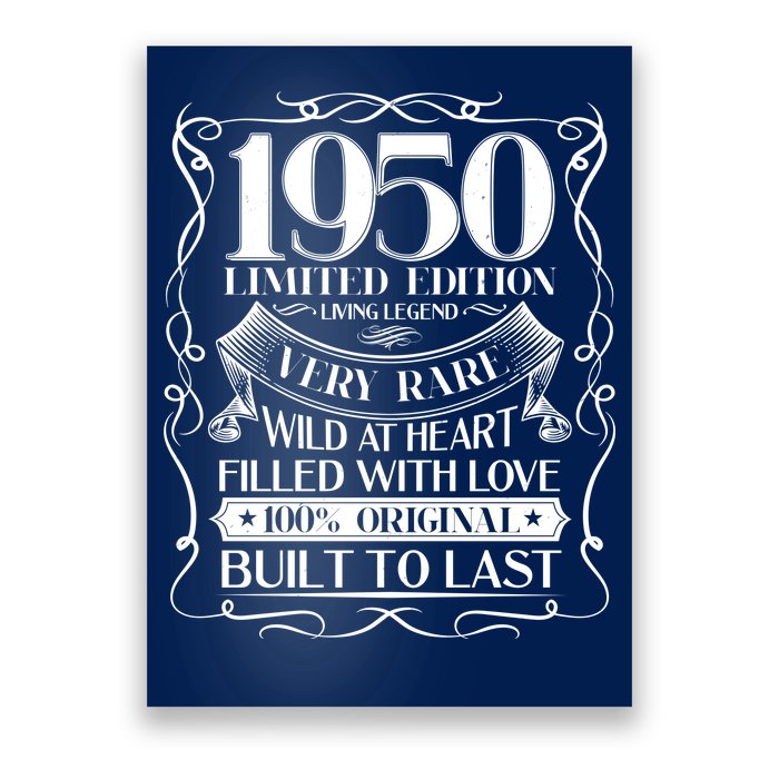 1950 Rare Limited Edition Legend 70th Birthday Poster