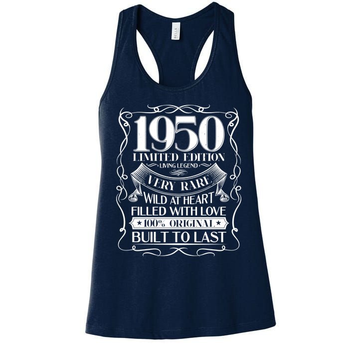 1950 Rare Limited Edition Legend 70th Birthday Women's Racerback Tank