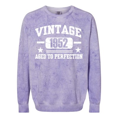 1952 Vintage Aged To Perfection Birthday Gift Colorblast Crewneck Sweatshirt