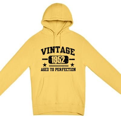 1952 Vintage Aged To Perfection Birthday Gift Premium Pullover Hoodie