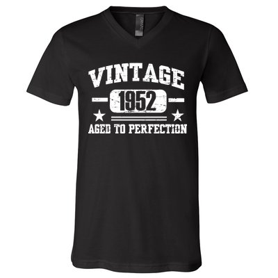 1952 Vintage Aged To Perfection Birthday Gift V-Neck T-Shirt