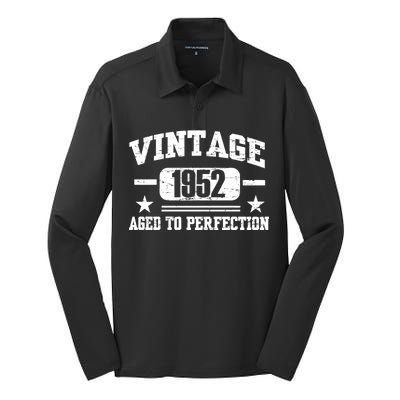 1952 Vintage Aged To Perfection Birthday Gift Silk Touch Performance Long Sleeve Polo