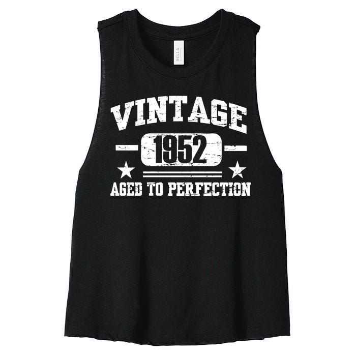 1952 Vintage Aged To Perfection Birthday Gift Women's Racerback Cropped Tank