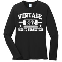 1952 Vintage Aged To Perfection Birthday Gift Ladies Long Sleeve Shirt