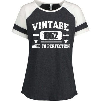 1952 Vintage Aged To Perfection Birthday Gift Enza Ladies Jersey Colorblock Tee