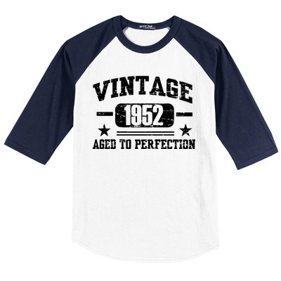 1952 Vintage Aged To Perfection Birthday Gift Baseball Sleeve Shirt