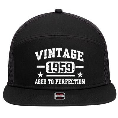 1959 Vintage Aged To Perfection Birthday Gift 7 Panel Mesh Trucker Snapback Hat