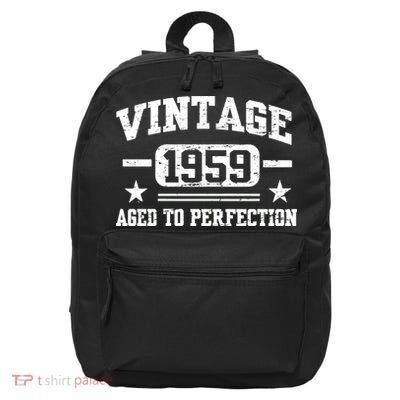 1959 Vintage Aged To Perfection Birthday Gift 16 in Basic Backpack