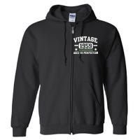 1959 Vintage Aged To Perfection Birthday Gift Full Zip Hoodie