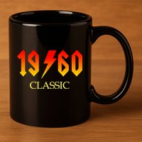 1960 Classic Rock 60th Birthday 11oz C Handle Ceramic Mug