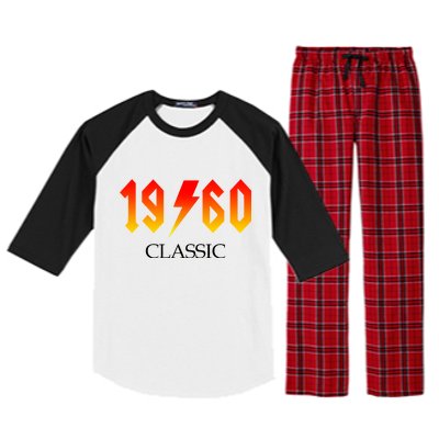 1960 Classic Rock 60th Birthday Raglan Sleeve Pajama Set